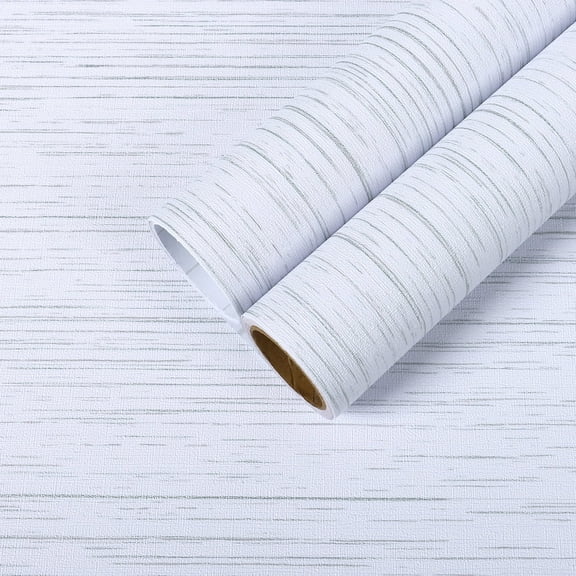 CHIHUT White Peel and Stick Contact Paper for Walls Textured Removable Grasscloth White Wallpaper for Cabinets Self Adhesive Wall Paper Vinyl Roll for Bedroom Bathroom Shelves Countertops 12"x100"