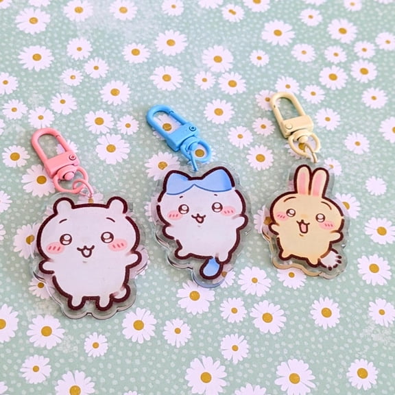 CHIIKAWA Chiikawa Hachiware Usagi Cute Acrylic Keychains | Cute Acrylic Charms | Clear Acrylic Accessories | Anime Japanese Mascot Keychain (1 keychain)