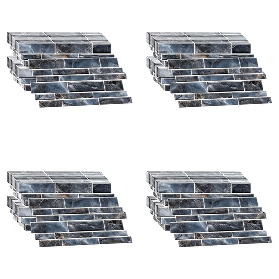 CHIKANSTORE 48PCS Wall Stickers Peel and Stick Backsplash Tile for Kitchen Wall, Back Splash Stick On Tiles for Kitchen (9.68"x4.72", Dark Blue)