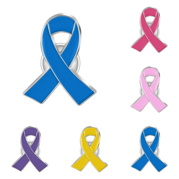 CHIKANSTORE 5PCS Brooch Pins Women Jewelry for Cancer Awareness Ribbon Clothing Accessory (5color)