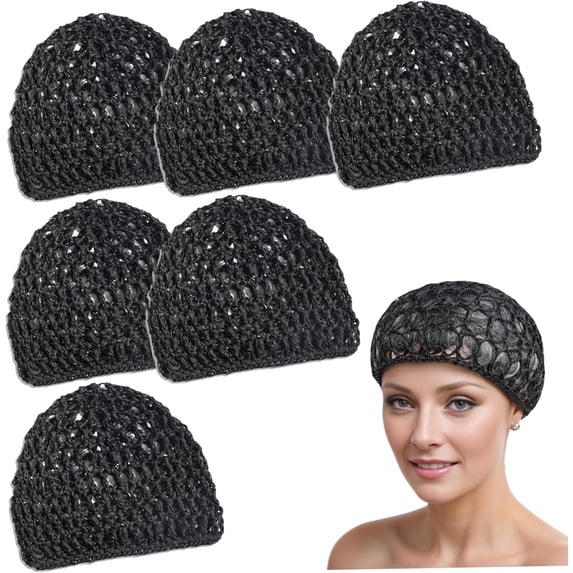 CHIKANSTORE 6PCS Hair Wrap Elastic Crochet Hair Nets, Breathable Mesh Wrap Net for Silk Press Long Straight Curly