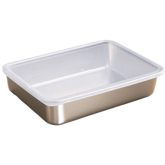 CHIKANSTORE Stainless Steel Food Containers with Clear Lids, Stackable Snack Storage Boxes, Deli Meat Keeper for Refrigerator or Picnic, BBQ Party, Office, Gym Lunch