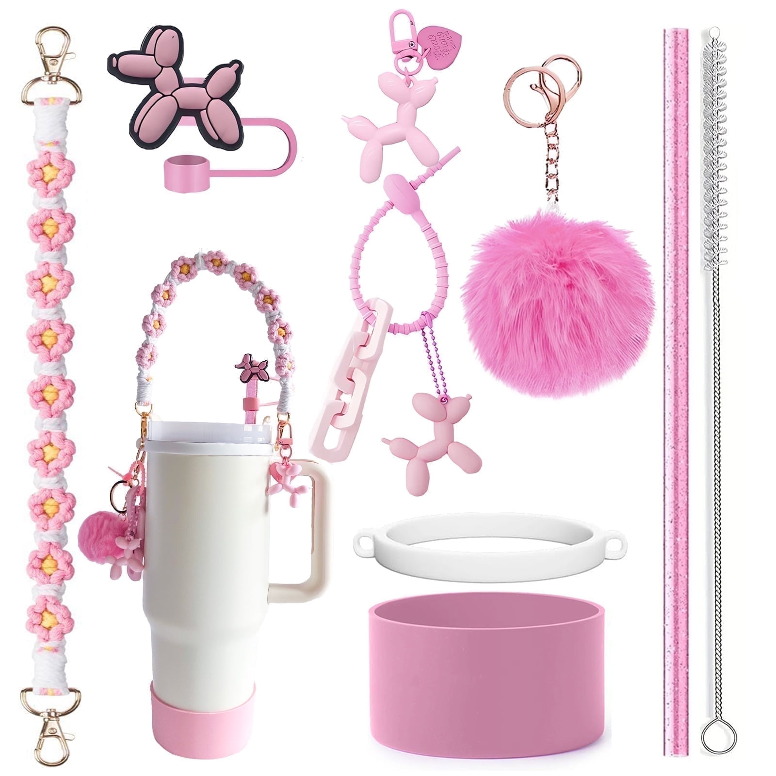 CHIKIXSON Cup Accessories Set Compatible with Stanley Cup Tumbler 40oz &  30oz, Cup not included, Pink - Walmart.com