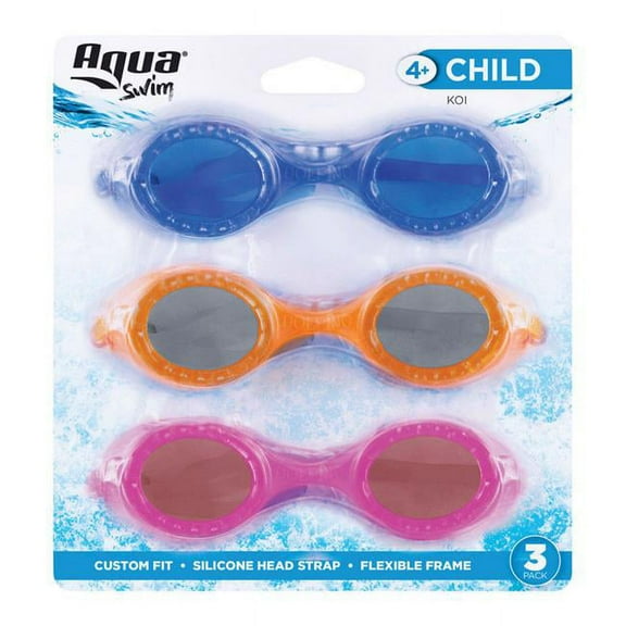 Aqua Leisure 8012816 Assorted Color 4 Plus Year Goggles, 3 Per Pack - Case of 12