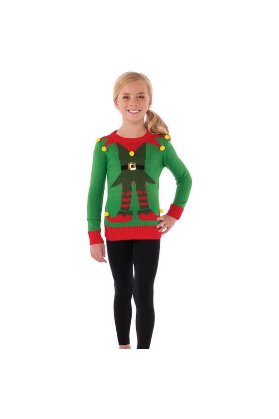CHILD GREEN ELF SWEATER