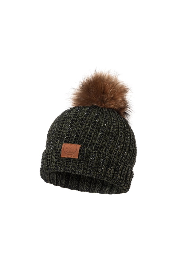 CHILD POM RHINESTONES BEANIE (GREEN)
