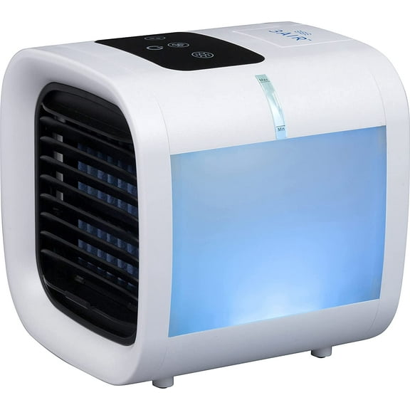 CHILL | Personal Air Cooler | Portable Mini Evaporative Air Conditioner | Five Speed Fan | Twin Water Misters | Soothing Nightlight | Leak Proof Tank | Desk, Nightstand, Countertops, Tent, R/V