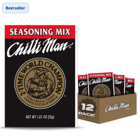 CHILLI MAN Chili Seasoning Mix, 1.25oz Packets, Pack of 12