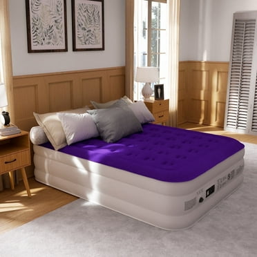 CHILLSUN Queen Air Mattress with Built-in Pump, 18" Double-High Inflatable Bed for Home & Camping