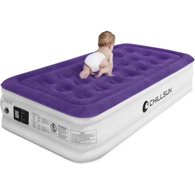 CHILLSUN Twin Air Mattress Inflatable Airbed with Built in Pump, 3 Mins