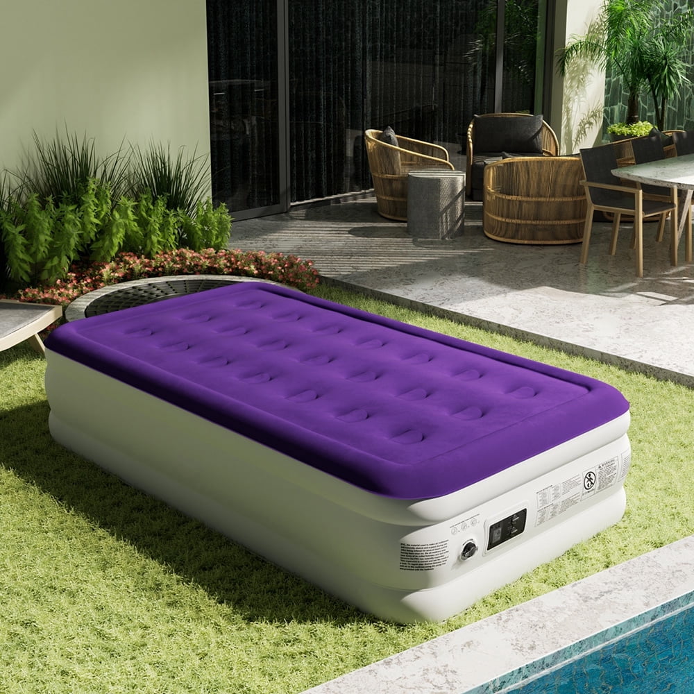 CHILLSUN Twin Air Mattress with Built in Pump for Guest & Home, 18" Inflatable Blow Up Mattress