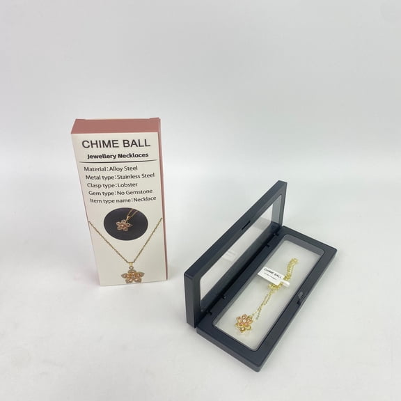CHIME BALL Jewellery Necklaces,Necklace for Women Gold Flower Fidget Necklace Rotatable Crystal Silver Blossom Pendant Necklaces Adjustable Spinning