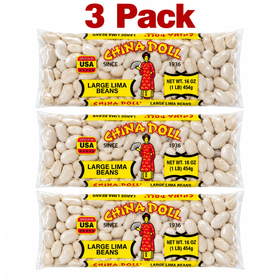 China Doll Dried Large Lima Beans, 16 oz Bag (3 Pack)