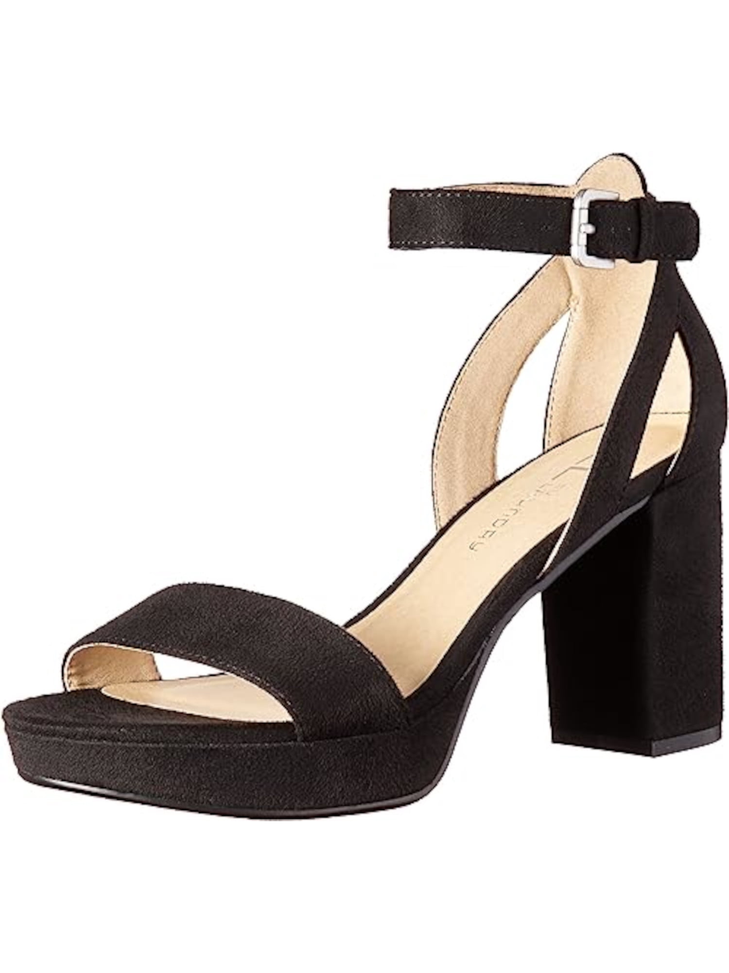 VINCE. Womens Black Adjustable Ankle Strap Padded Amara Square Toe Block Heel Buckle Leather Dress Heeled M