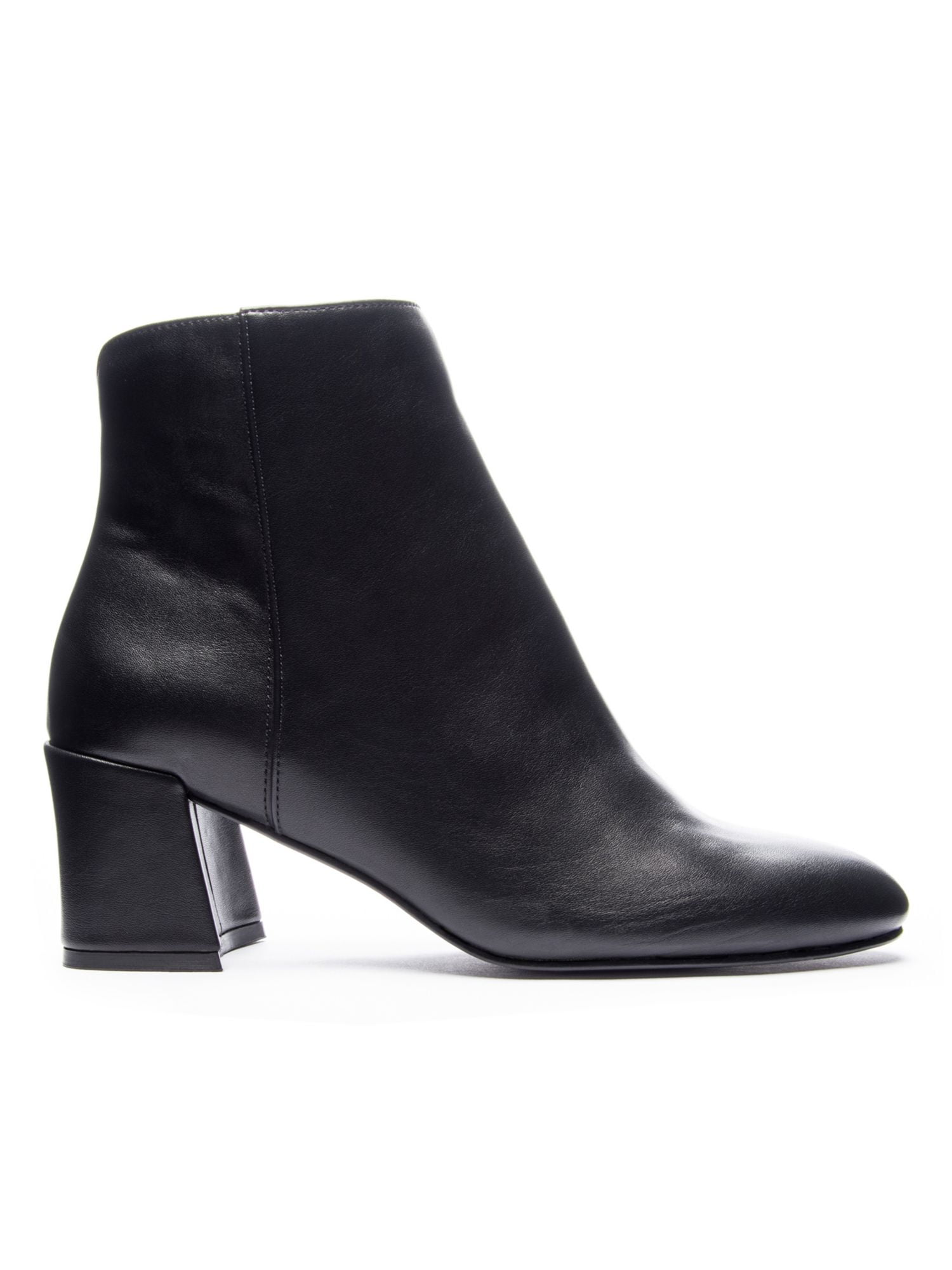 CHINESE LAUNDRY Womens Black Daria Round Toe Block Heel Zip Up Leather Booties 8.5 Walmart