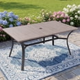 thumbnail image 1 of CHINNLUU Outdoor Dining Table for 6,Rectangular Patio Dining Table with Adjustable 1.97''Umbrella Hole,All-Weather Outdoor Patio Table for Porch, Garden, Backyard, Poolside, Lawn, 1 of 8