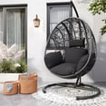 thumbnail image 1 of CHINNLUU Oversized Hanging Egg Chair with Stand, Outdoor Indoor Wicker Swing Chair with UV-Resistant Cushions and Rain Cover, 400lbs Capacity Patio Hammock Chair for Backyard, Balcony, Gray, 1 of 12
