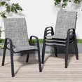 thumbnail image 1 of CHINNLUU Patio Dining Chairs Set of 4 Outdoor Stackable Dining Chairs for All Weather 330lbs Capacity Heavy Duty Metal Frame Patio Furniture for Backyard Garden Poolside (Gray), 1 of 9