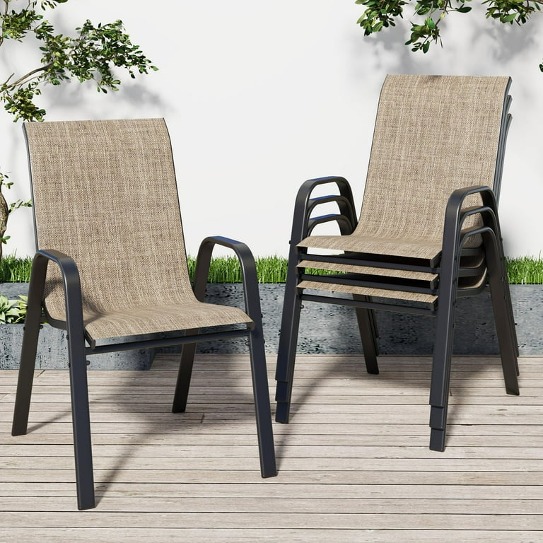 CHINNLUU Patio Dining Chairs Set of Outdoor Stackable Dining