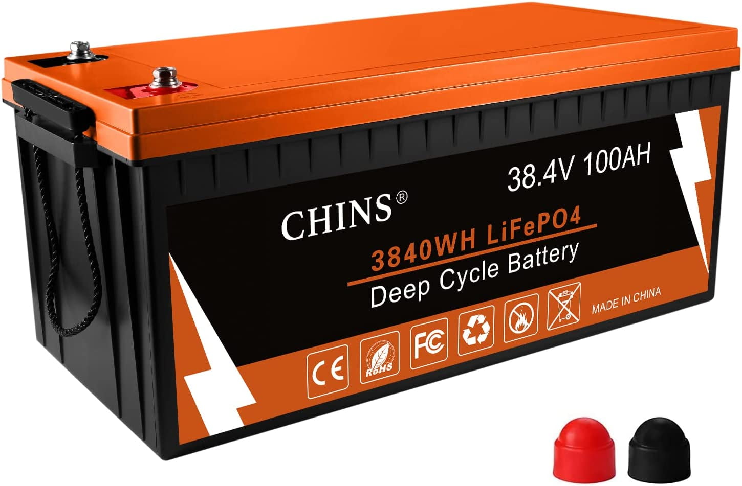CHINS Bluetooth LiFePO4 Smart 36V 100AH Lithium Iron Battery for Golf Carts