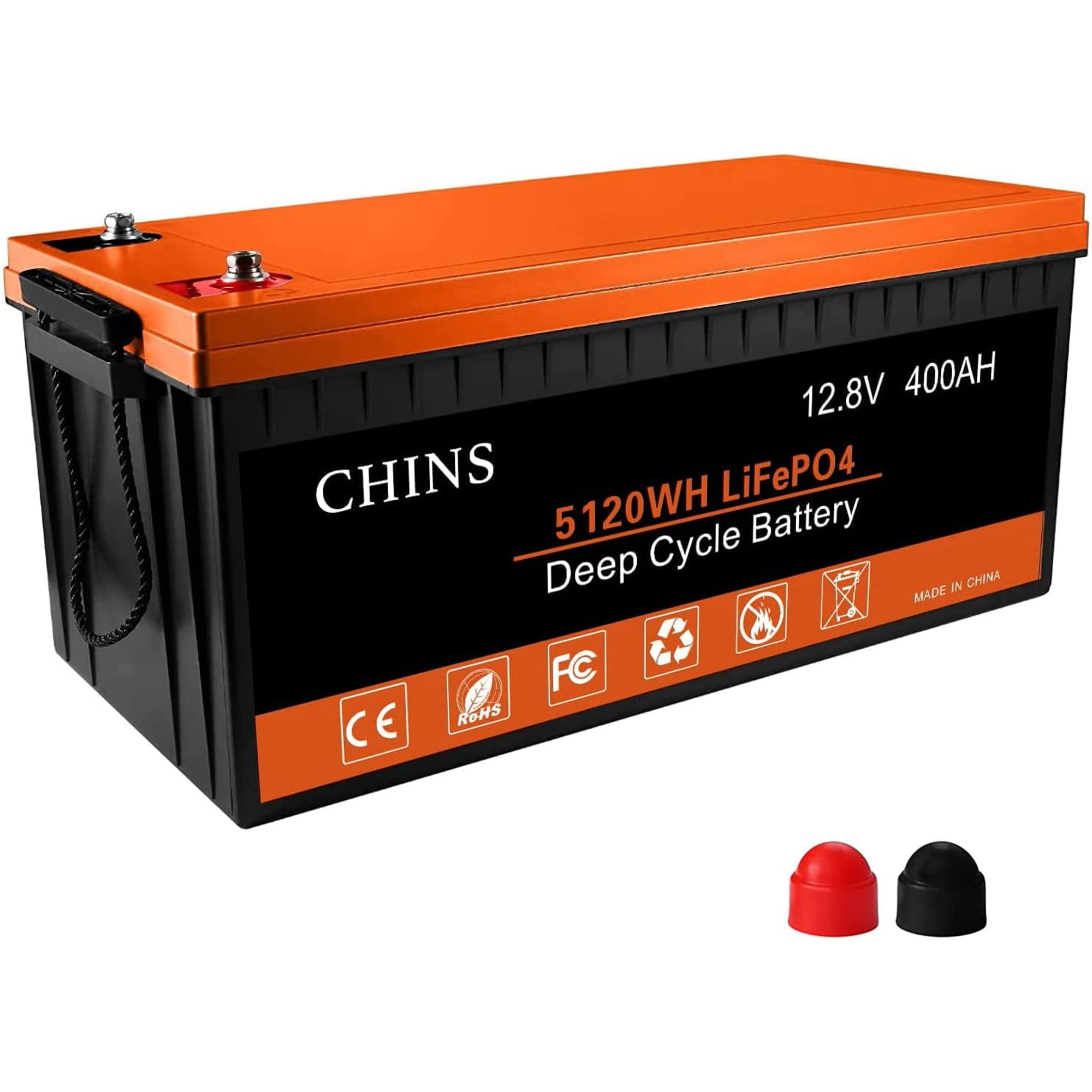 CHINS Bluetooth Smart LiFePO4 12V 400Ah Lithium Iron Battery 200A BMS for  Home Energy Storage 