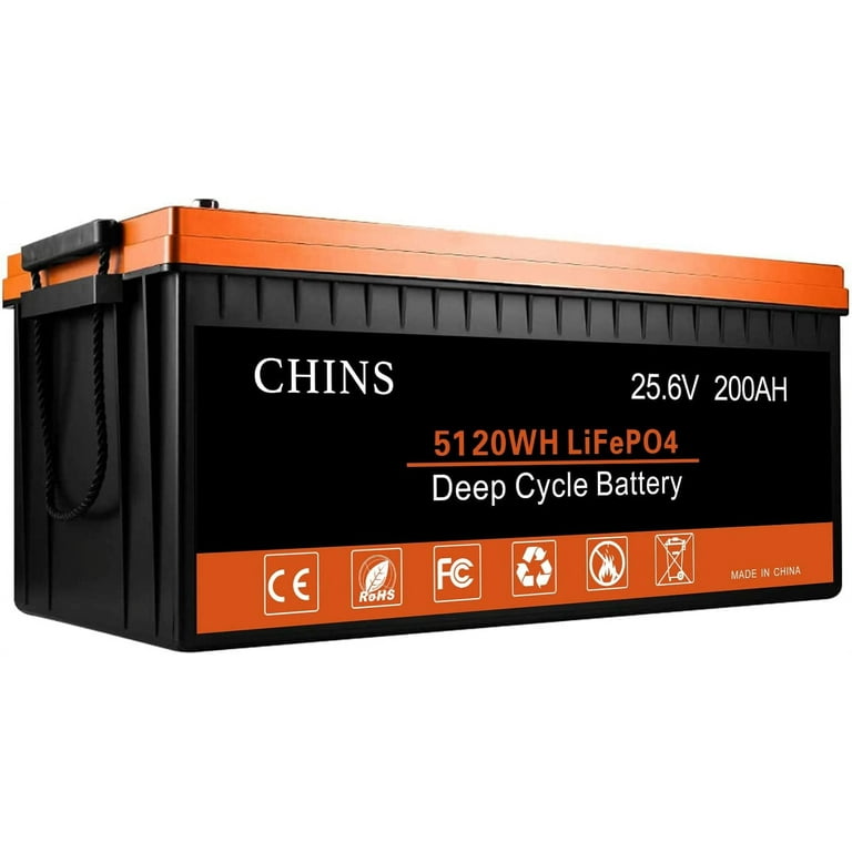 CHINS Bluetooth Smart LiFePO4 Battery 24V 200Ah Lithium Iron