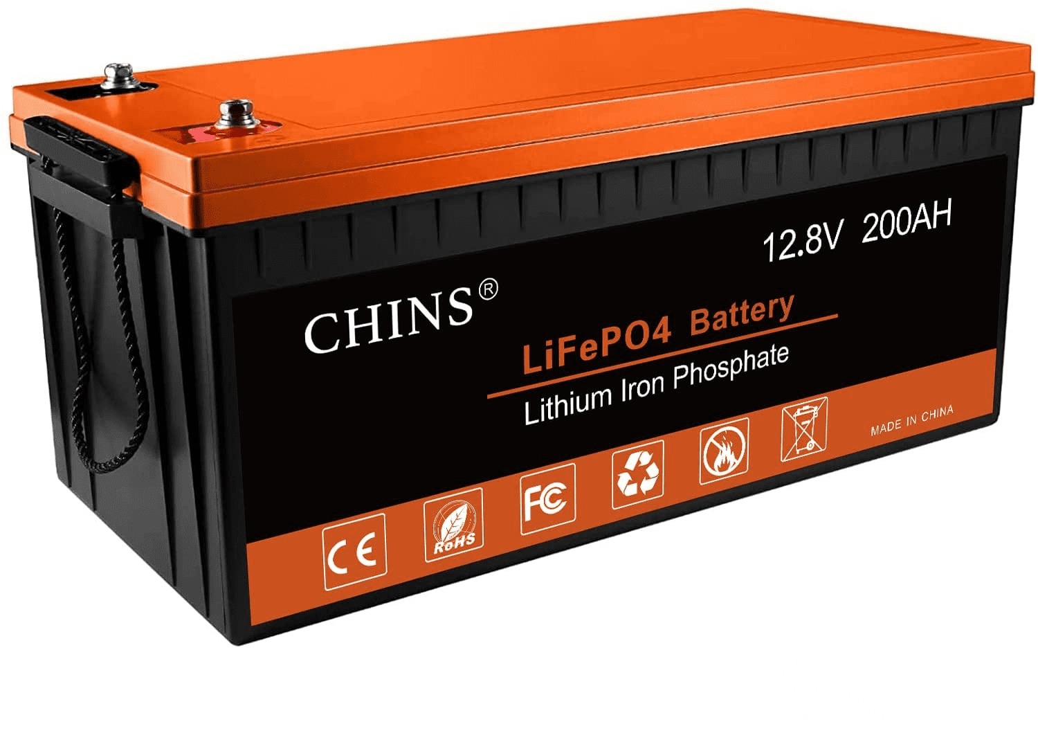 CHINS LiFePO4 12V 200AH Lithium Iron Battery Built-in 100A BMS for Home  Energy Storage