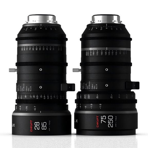 CHIOPT XTREME ZOOM 2-Lens Cine Kit: 28-85mm & 75-250mm T3.2 Compact Zooms, ARRI PL Mount, Parfocal Design, Full-Frame 8K Ready