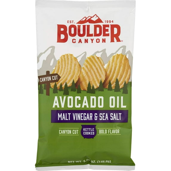 Boulder Canyon Avocado Oil Malt Vinegar & Sea Salt Chips 10oz, (Pack of 12)