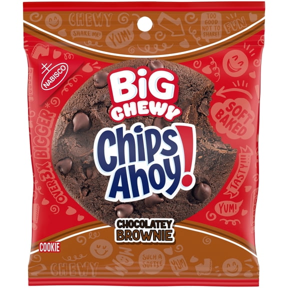 CHIPS AHOY! Big Chewy Chocolate Chip Cookies, Chocolatey Brownie, 2.5 oz (1 Cookie Per Pack)