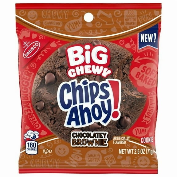 CHIPS AHOY! CHEWY BROWNIE BIG COOKIES 2.5 OZ