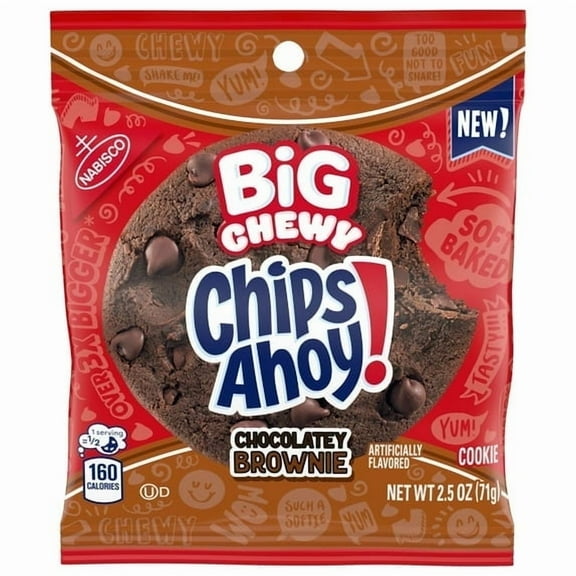 CHIPS AHOY! CHEWY BROWNIE BIG COOKIES 2.5 OZ