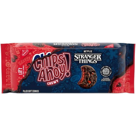 CHIPS AHOY! Stranger Things Chewy Chocolatey Strawberry-Flavored Filled Soft Cookies, 9.9 oz