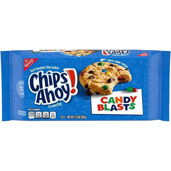 CHIPS AHOY! Candy Blasts Chocolate Chip Cookies, 12.4 oz ( Pack of 2 )