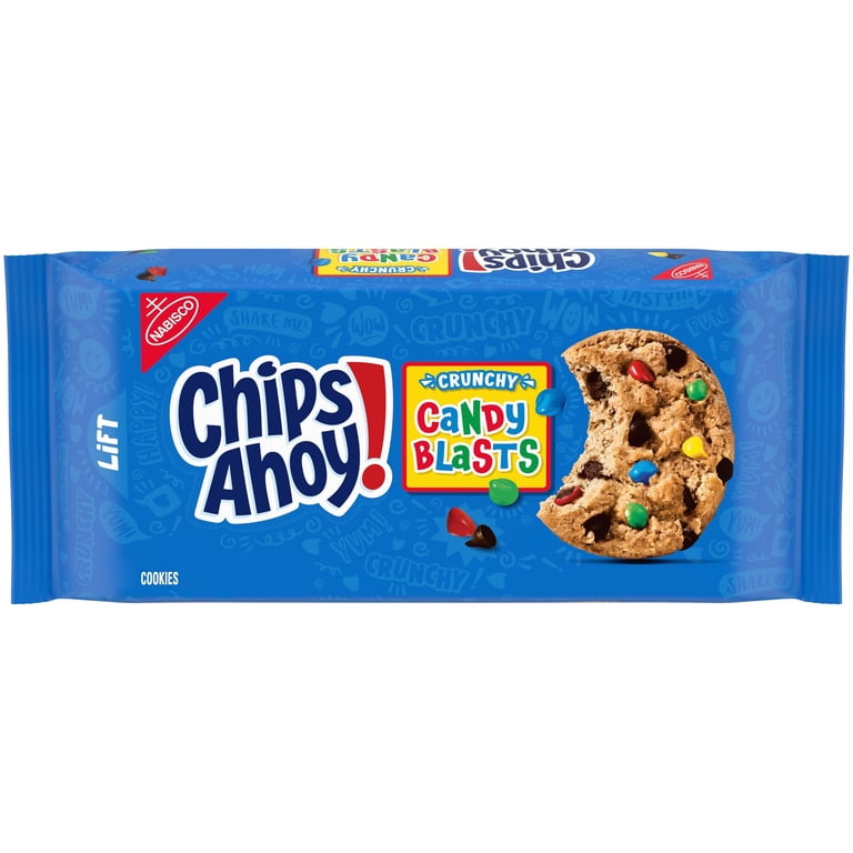cookies サイズs 青 Chips Ahoy! Crunchy Chocolate Caramel Cookies