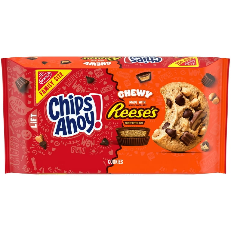 CHIPS AHOY! COOKIES CHEWY WITH REESE'S PEANUT BUTTER CUPSMADE W REESES PB CUPS1X14.25 OZ