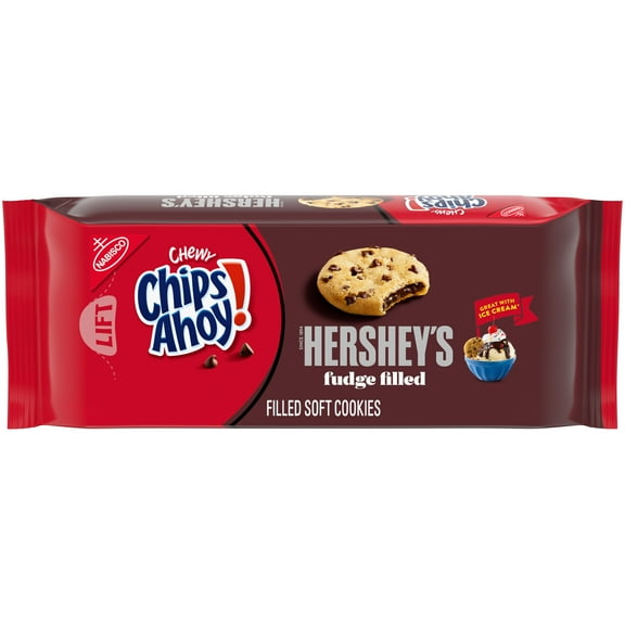CHIPS AHOY! Chewy Hershey's Fudge Filled Soft Chocolate Chip Cookies, 9.6 oz