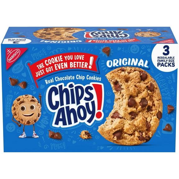 CHIPS AHOY! Chocolate Chip Cookies, Family Size, 18.2 oz, 3 pk.