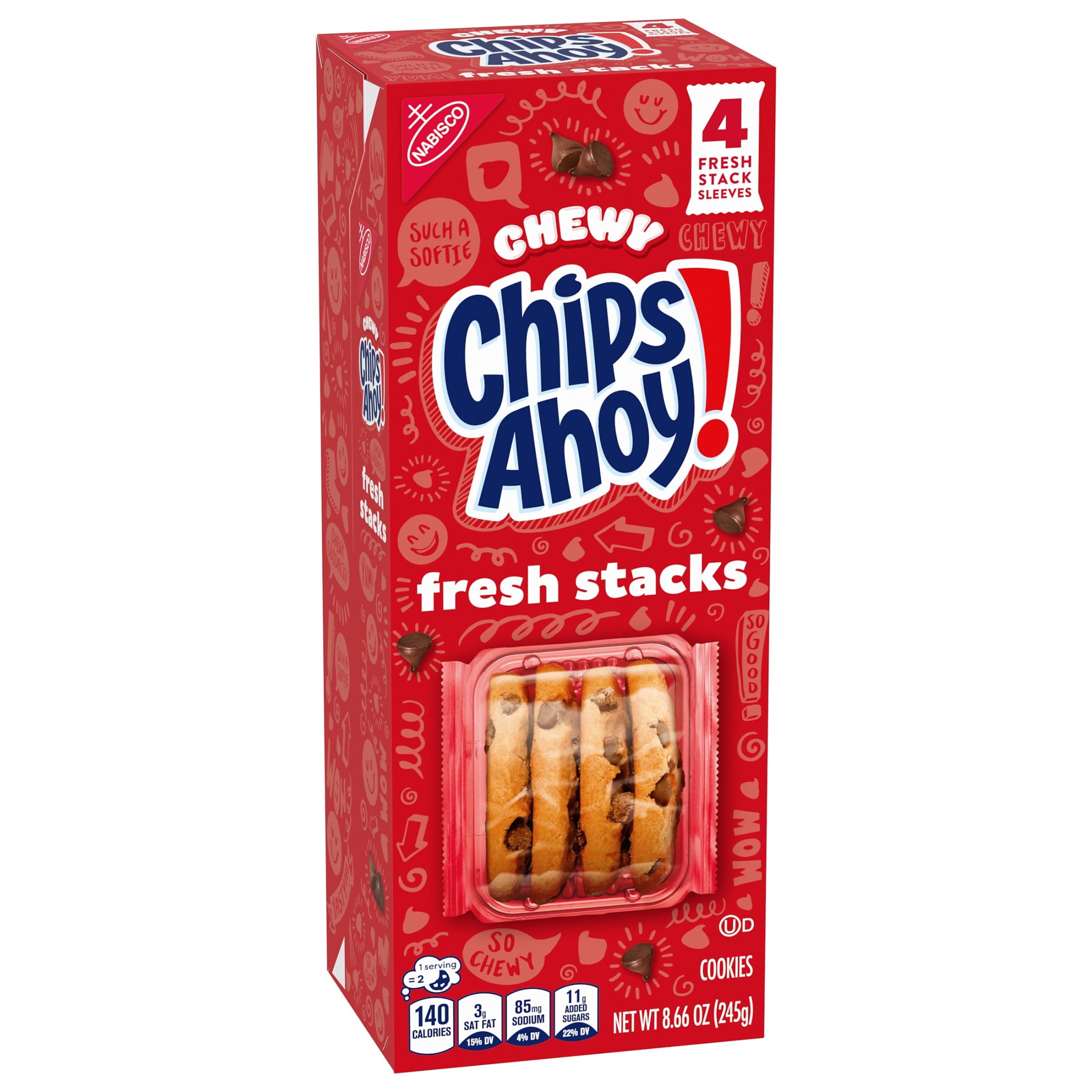 Stackz Chips CHIPS AHOY! Chocolate Chip Cookies,Fresh Stacks Chewy (1PACK) - Walmart.com