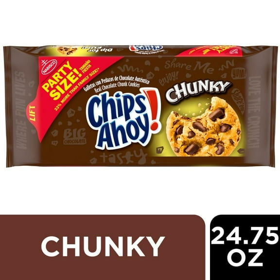 CHIPS AHOY! Chunky Chocolate Chip Cookies Party Size 24.75 oz - Pack of 3