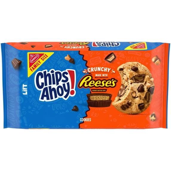 CHIPS AHOY! Reese’s Peanut Butter Cup Chocolate Chip Cookies, Family Size, 14.25 oz
