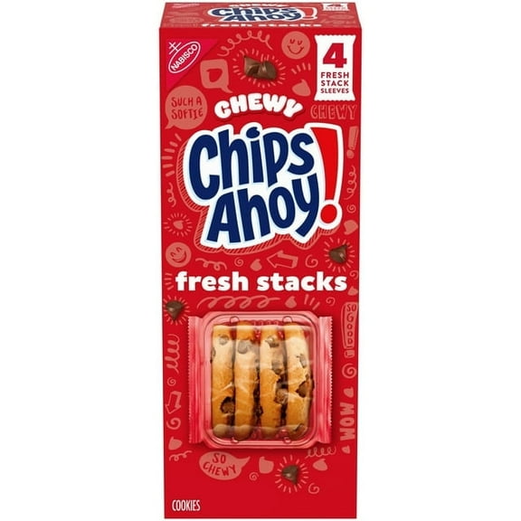 CHIPS AHOY! Fresh Stacks Chewy Chocolate Chip Cookies, Travel Snacks, 8.66 oz (4 Multi Snack Packs)  ( 3 Pack )