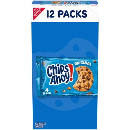 CHIPS AHOY! Original Chocolate Chip Cookies, 12 Snack Packs (4 Cookies Per Pack)