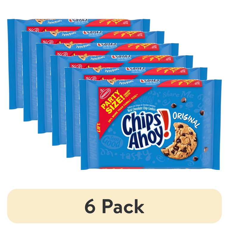 6 pack) CHIPS AHOY! Original Chocolate Chip Cookies, Party Size