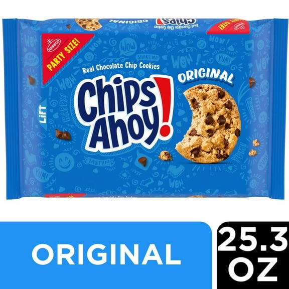 CHIPS AHOY! Original Chocolate Chip Cookies Party Size 25.3 oz - Pack of 2
