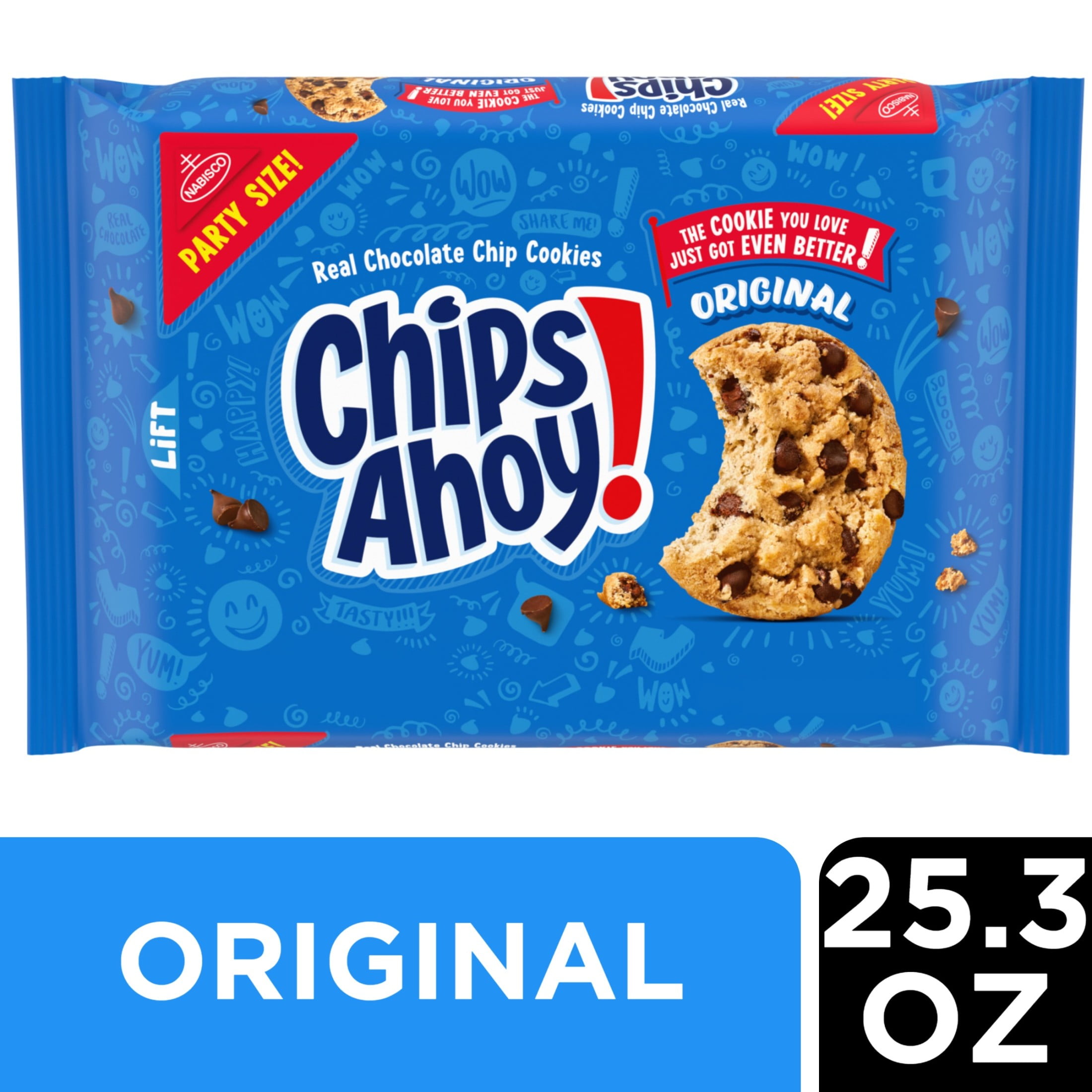 CHIPS AHOY! Original Chocolate Chip Cookies, Party Size, 25.3 oz