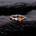 thumbnail image 1 of CHIRAGEMSJEWEL 7x5 MM / Vintage Yellow Citrine Opal Engagement Ring,Pear Cut Gems,Art Deco Moissanite Wedding Band,3 Stone Unique Women Bridal Promise Ring,, 1 of 4