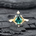 thumbnail image 1 of CHIRAGEMSJEWEL 9X7MM / 1.5 Ct Emerald Wedding Ring - May Birthstone Art Deco Ring Diamond Engagement Gift For Daughter, 1 of 8