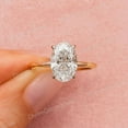 thumbnail image 1 of CHIRAGEMSJEWELS Moissanite Engagement Ring Oval Cut Solitaire Promise Ring Yellow Gold/White Gold Anniversary Ring For Women Hidden Halo Diamond Ring, 1 of 4