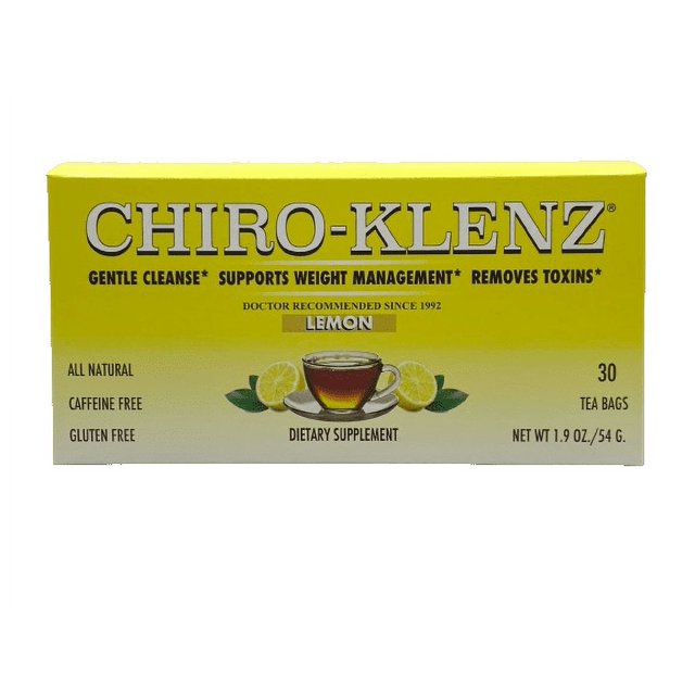 ChiroKlenz Lemon Flavor Natural Herbal Tea for Detox, Constipation